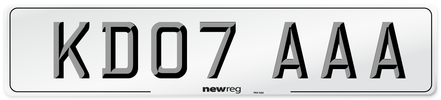 KD07 AAA Number Plate from New Reg